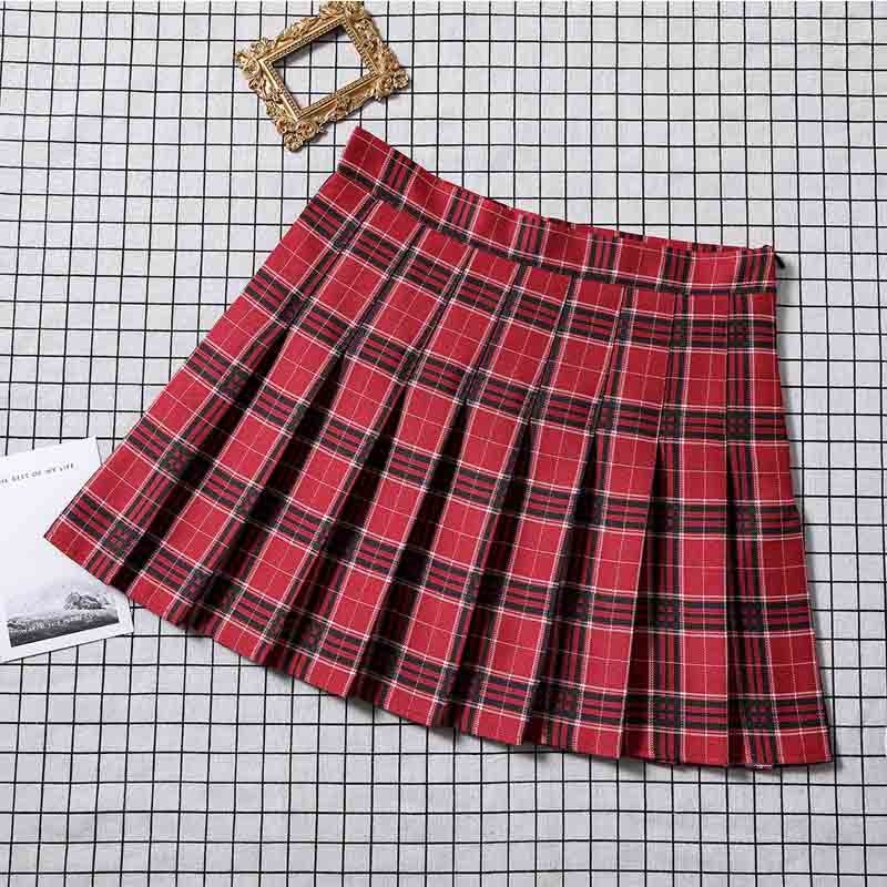 Korean Plaid Short Mini Skirt