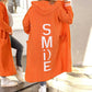 Casual Women's Coat New Letter Print Hooded Cardigan