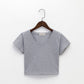 Cotton V Neck Solid Color T Shirt
