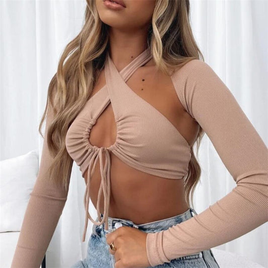 Women Knitted Cropped Tops