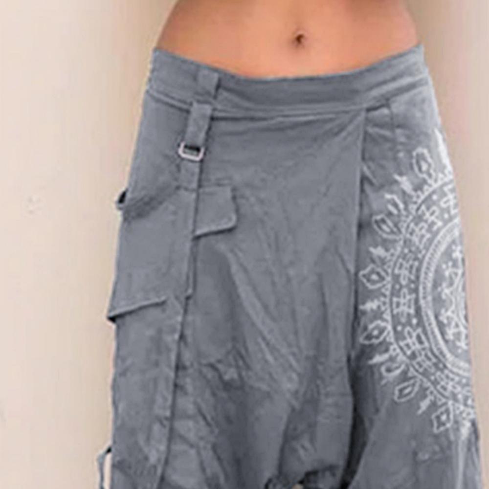 Y2k Women Pants Elastic Waist Baggy Trousers High Street Retro Print Saggy Baggy Trousers Harem Pants
