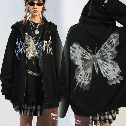 Harajuku Y2k Gothic Butterfly Hoodie