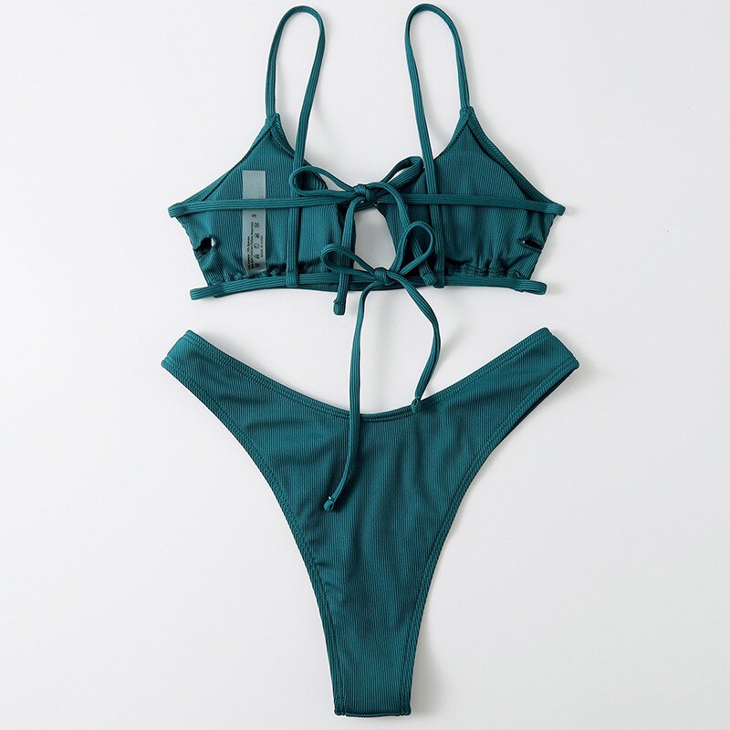 Hollow Out Beachwear Sexy Solid Color Bathing Suits