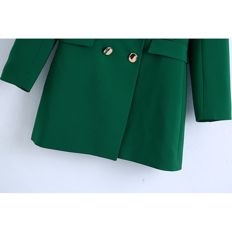 Vintage Stylish Green Oversized Blazer