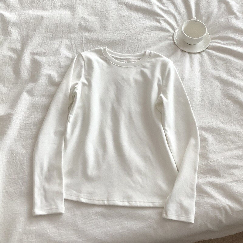 Cotton Solid Bottoming T Shirt
