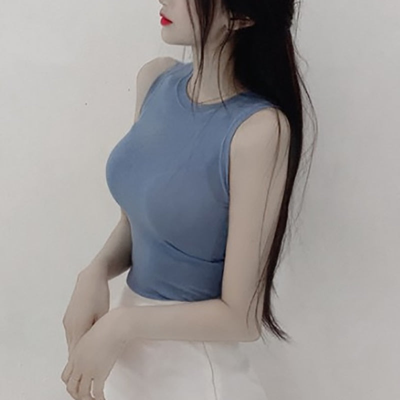 Women Slim Sexy Sleeveless Elastic Korean Style Woman Clothes