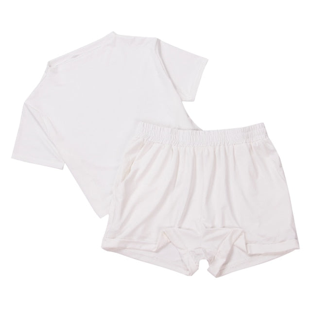 Summer Women Short T-Shirts Casual Two Piece Sets